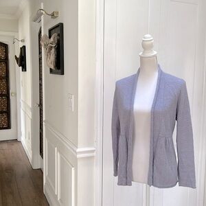 EILEEN FISHER Womens Petite Wool Cardigan Lavender Purple Open Front Sweater PS